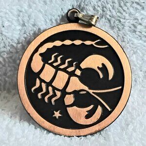 Rare Vint. 2" 1960's Solid Copper Scorpio Medallion by the Copper Craft Guild!!